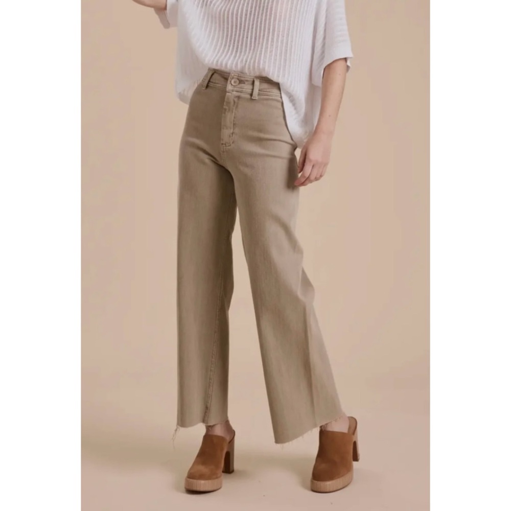 Miou Muse Mauve High Waisted Wide Leg Brown Jeans Sz L - Picture 1 of 11